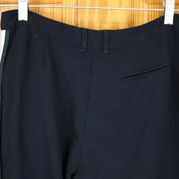 Top Shop Black Striped Dress Pants 6 - Elastic Waist Workwear Trousers - Picture 5 of 16